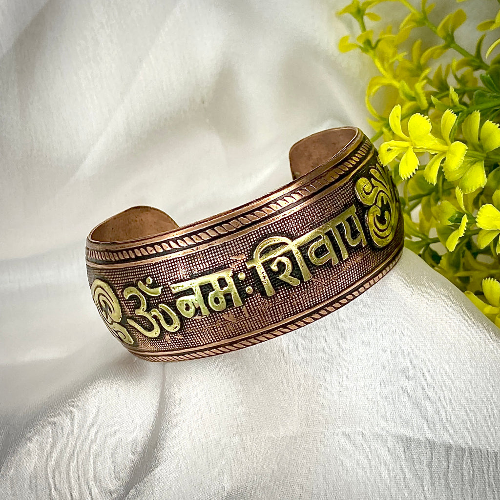Buy ESHOPITUDE Pure Copper OM Namah Shivay Healing Bracelet/Kada/Cuff Bangle  For Women And Men/Adjustable Size at Amazon.in