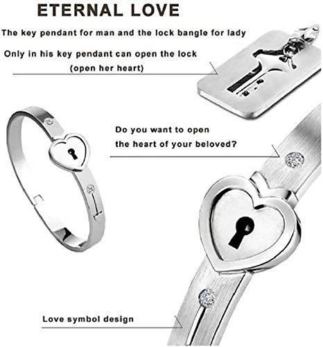 Unbranded Titanium steel Love Heart Lock Bangle Bracelet and India | Ubuy
