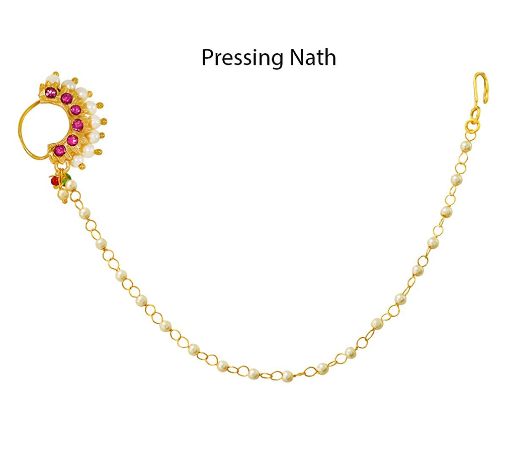Buy Jewelopia Nath Traditional Kundan Nathiya for Women Latest Design Nose  Ring Without Piercing Gold Plated Nath Clip On Nose Ring For Women Online  at Best Prices in India - JioMart.