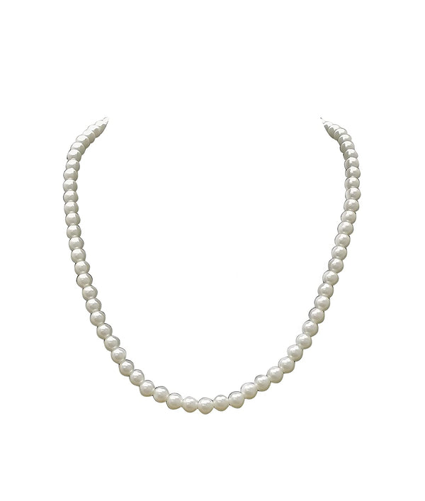 Jewelopia Motimala White Pearl Bead single and Double line Mala for Women and Girls