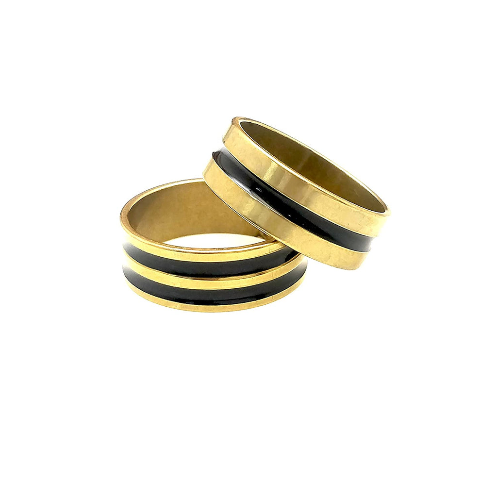 Buy Silver & Black Rings for Men by Fashion Frill Online | Ajio.com