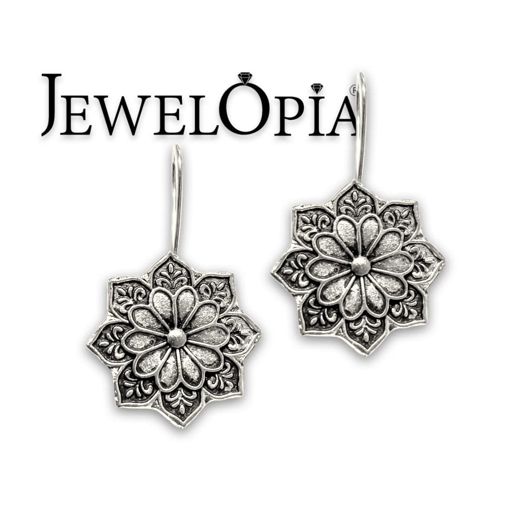 Lotus Flower Sterling Silver Charm Earrings 925... - Depop