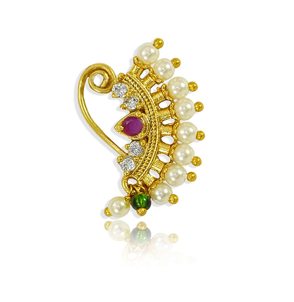 Nose Ring-Nath Gold Pierce,Nath Maharashtrian Nose Ring – Hayagi