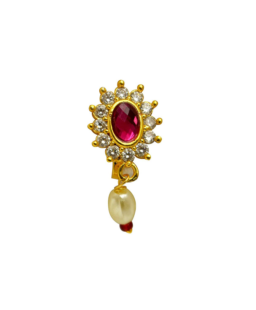 Marathi Nose Stud Indian Non Nathni Piercing Nose Ring Ethnic Nose Jewelry  Hoop | eBay