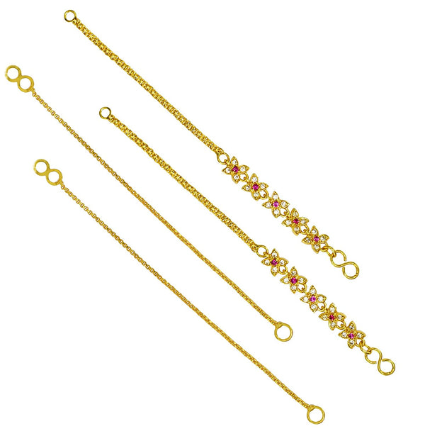 JEWELOPIA Kaan Chain Traditional Gold Plated Kan Ear chain For Women Girls