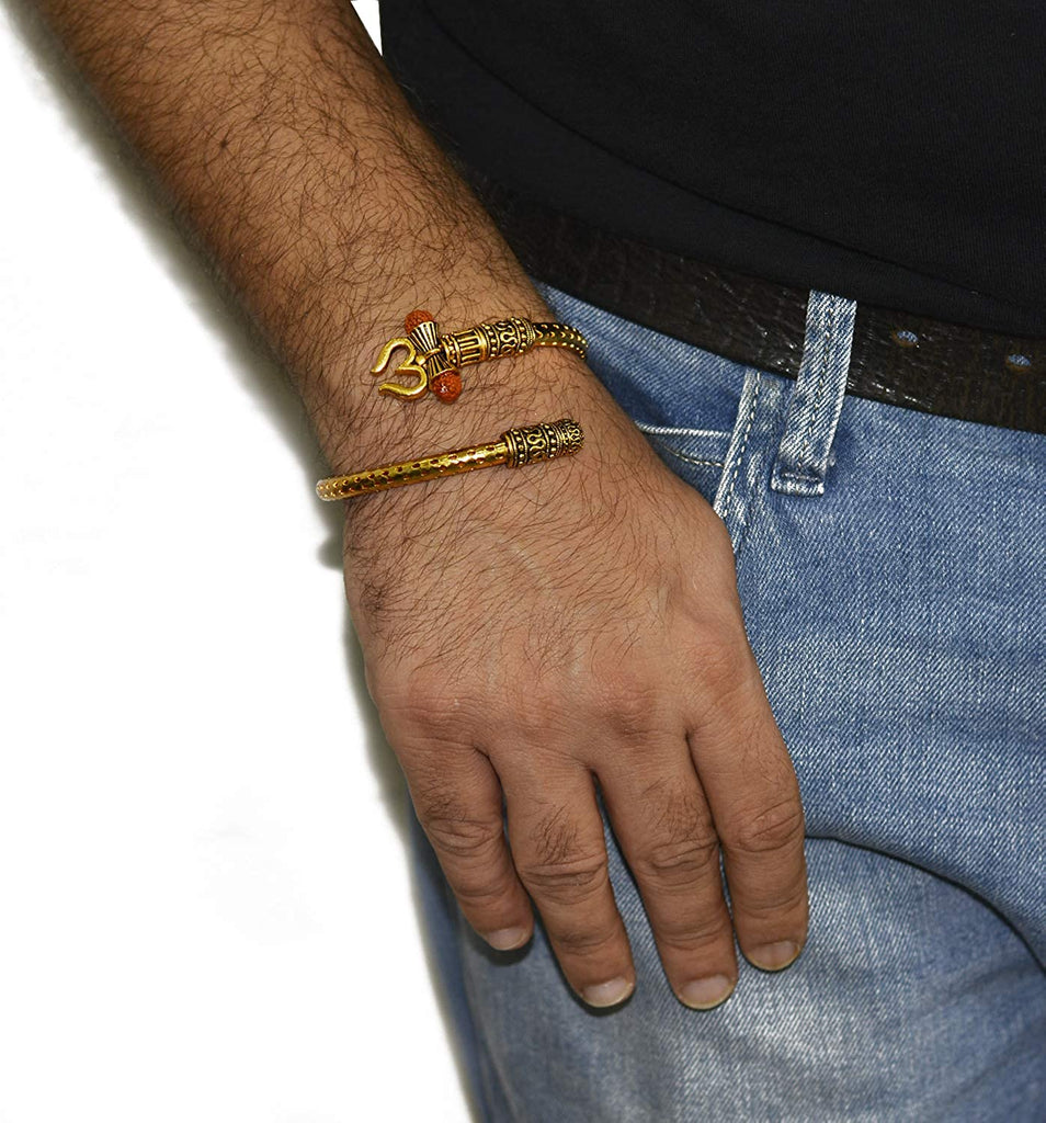 925 Sterling silver handmade trendy style Lord Shiva trident trishul kada bangle  bracelet with natural Rudraksha customized kada nsk720 | TRIBAL ORNAMENTS