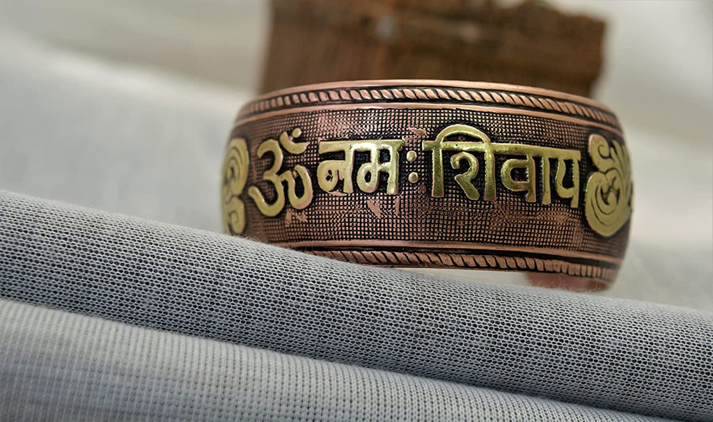 Copper and Brass Cuff Bracelet: Healing Shiva - Global Crafts Wholesale