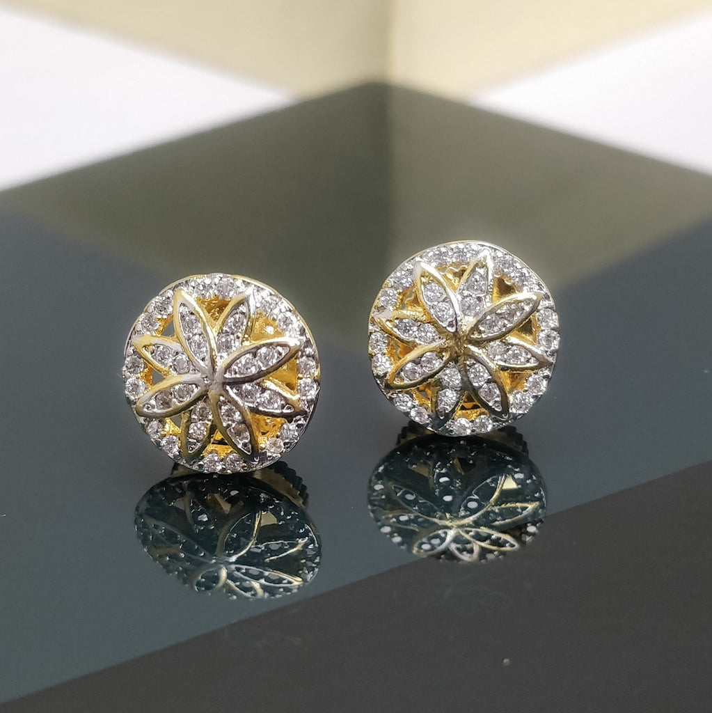 Flower Shaped Diamond Earrings in 18K White Gold - Houston Engagement Rings  Store