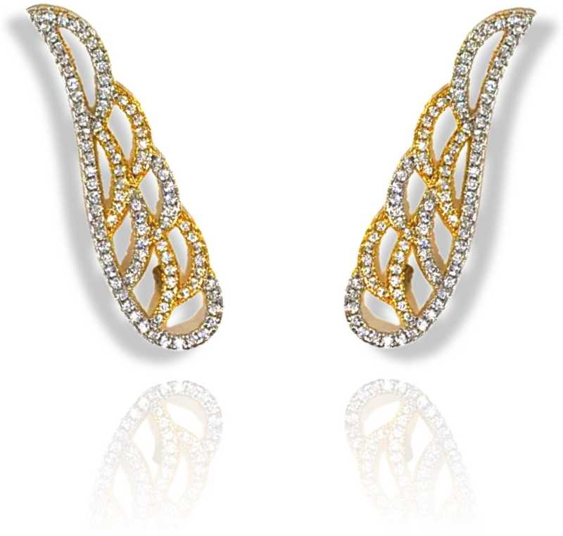 JEWELOPIA CZ Studded Earrings American Diamond Stud Designer Earring For Women & Girls